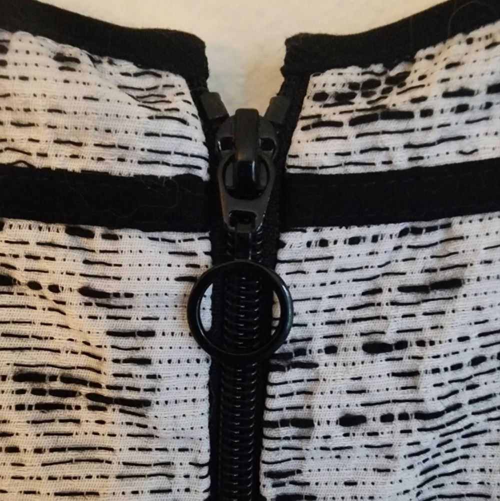 Dana Buchman Sheath Dress White Black Contrast Trim Zip Hook & Eye (NWT) Sz 16 - Picture 10 of 13